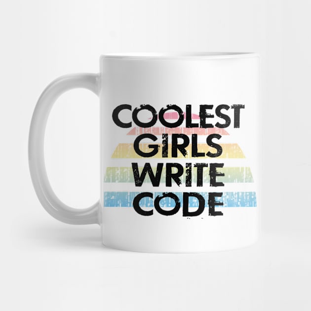 Coolest girls write code. This girl writes code. Coding is for women. Funny quote. Best programmer ever. Vintage graphic. Code like a woman. Programming nerd, geek, lover by IvyArtistic